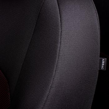6 499 р. Комплект чехлов для сидений (РЗС 60/40 3Г Жаккард) Дублин Lord Autofashion KIA Soul PS дорестайлинг (2014-2016) (черный, вставка Ёж красная)  с доставкой в г. Кемерово. Увеличить фотографию 9