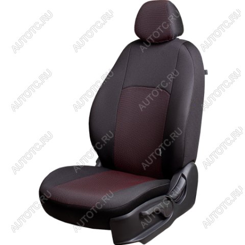 6 499 р. Комплект чехлов для сидений (РЗС 60/40 3Г Жаккард) Дублин Lord Autofashion KIA Soul PS дорестайлинг (2014-2016) (черный, вставка Ёж красная)  с доставкой в г. Кемерово