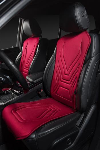 2 579 р. Накидка на сиденье (1 место Афины) ЛЮКС ст АЛЬБИОН Lord Autofashion   (красный, строчка темно-красная)  с доставкой в г. Кемерово. Увеличить фотографию 3