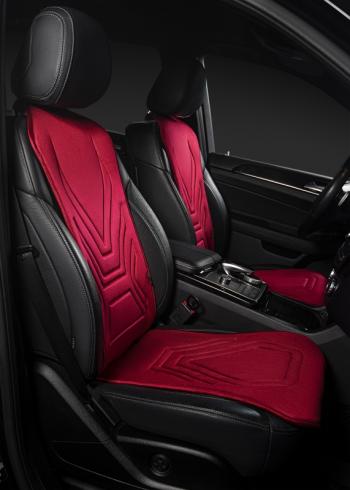 2 579 р. Накидка на сиденье (1 место Афины) ЛЮКС ст АЛЬБИОН Lord Autofashion   (красный, строчка темно-красная)  с доставкой в г. Кемерово. Увеличить фотографию 4
