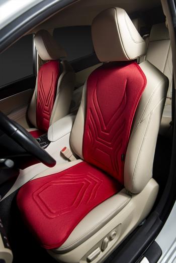 2 579 р. Накидка на сиденье (1 место Афины) ЛЮКС ст АЛЬБИОН Lord Autofashion   (красный, строчка темно-красная)  с доставкой в г. Кемерово. Увеличить фотографию 9