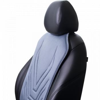 2 579 р. Накидка на сиденье (1 место Афины) ЛЮКС ст АЛЬБИОН Lord Autofashion   (серо-голубой, строчка серо-голубая)  с доставкой в г. Кемерово. Увеличить фотографию 4