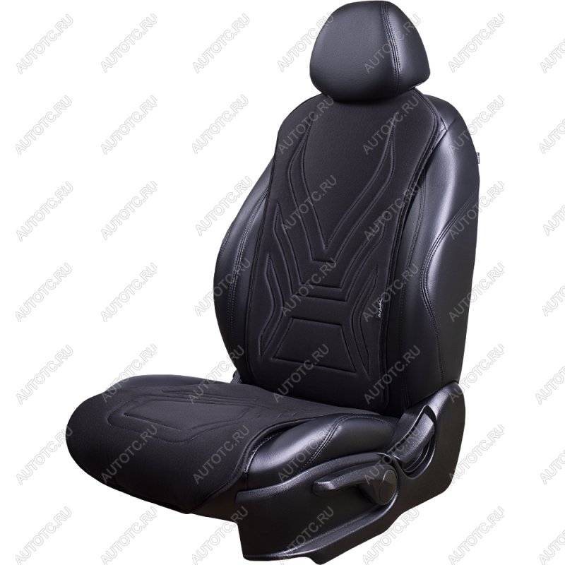 2 579 р. Накидка на сиденье (1 место Афины) ЛЮКС ст АЛЬБИОН Lord Autofashion   (черный, строчка черная)  с доставкой в г. Кемерово