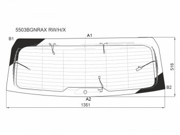 Стекло заднее (Цвет зеленый Обогрев Антенна) Mercedes-Benz GLE 18- XYG 5503BGNRAX RW/H/X