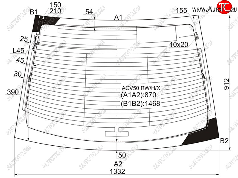 8 799 р. Стекло заднее (Цвет зеленый Обогрев Антенна) Toyota Camry (XV50) 11-18  Aurion 12-15  Camry UAE XYG ACV50 RW/H/X  с доставкой в г. Кемерово