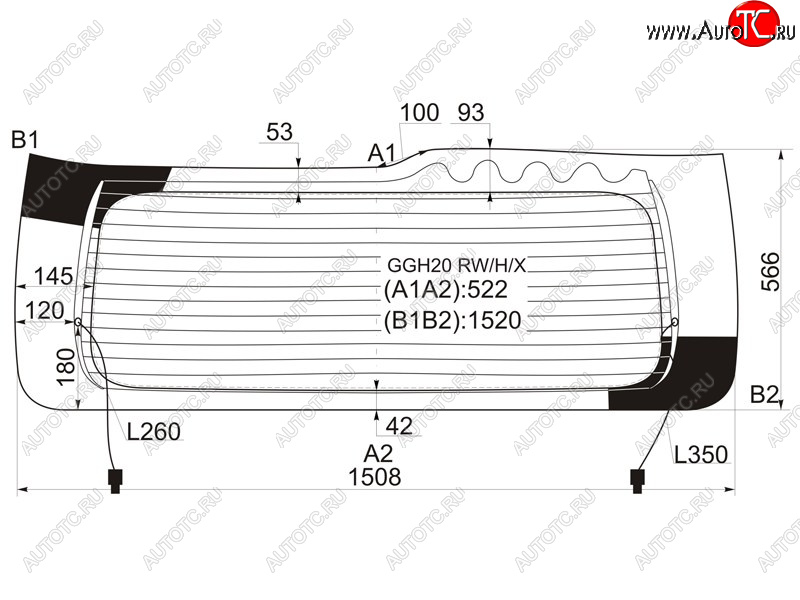 12 499 р. Стекло заднее (Цвет зеленый Обогрев) Toyota Alphard (H20) 08-15  Vellfire 08-15 XYG GGH20 RW/H/X  с доставкой в г. Кемерово