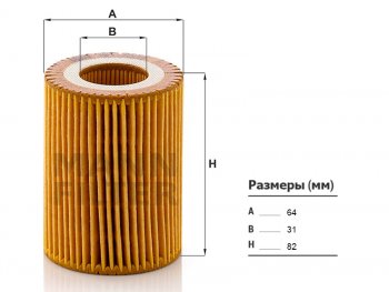 Фильтр масляный картридж N13B16N13B16A MANN BMW 1 серия ( F21,  F20) - 3 серия  F30