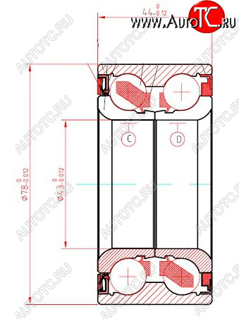 1 489 р. Подшипник передней ступицы HONDA CIVIC FKFDFN 06- SAT ST-44300-SNA-951  с доставкой в г. Кемерово