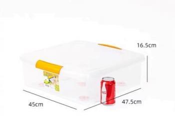 2 929 р. Короб для хранения IRIS THIN BOX 35л, прозрачный  ug-475o  с доставкой в г. Кемерово. Увеличить фотографию 3