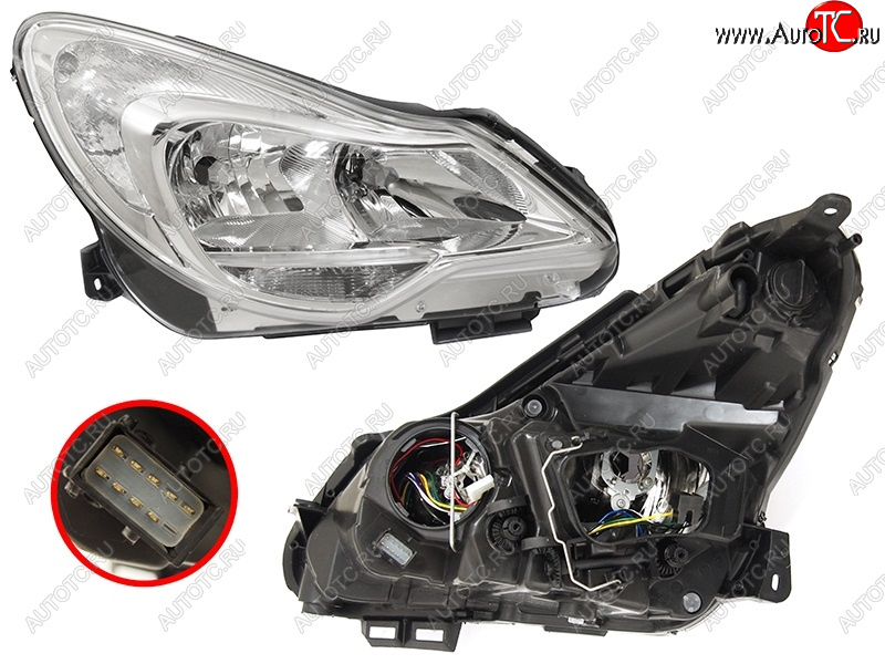 17 999 р. Фара OPEL CORSA 11-14 RH хром с электрокорректором                                                   DEPO 442-1169RMLDEM1  с доставкой в г. Кемерово