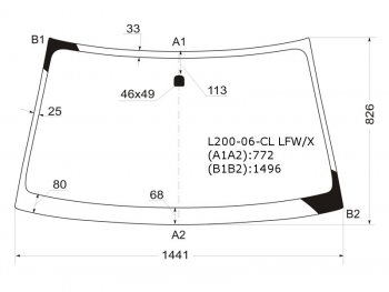 4 799 р. Стекло лобовое Mitsubishi L200 07-16  Pajero Sport 08-17  Triton 06-11 XYG L200-06-CL LFW/X  с доставкой в г. Кемерово. Увеличить фотографию 1