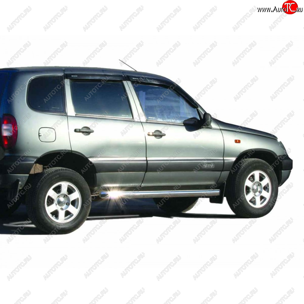 24 499 р. Пороги труба люкс d76, Техно Сфера  Лада 2123 (Нива Шевроле) (2002-2021) дорестайлинг, 1 рестайлинг, 2 рестайлинг (Нержавейка)  с доставкой в г. Кемерово