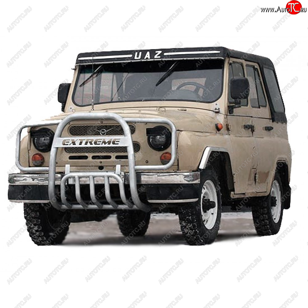 8 699 р. Защита переда с ушами, Техно Сфера  Уаз 315195 Хантер (2003-2025) (Белая)  с доставкой в г. Кемерово