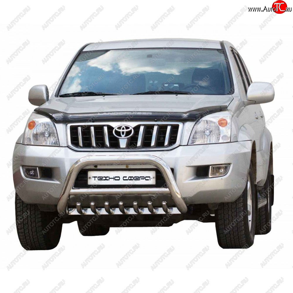 39 999 р. Передок низкий с защитой двигателя d63.5, Техно Сфера  Toyota Land Cruiser Prado  J120 (2002-2009) (Нержавейка)  с доставкой в г. Кемерово