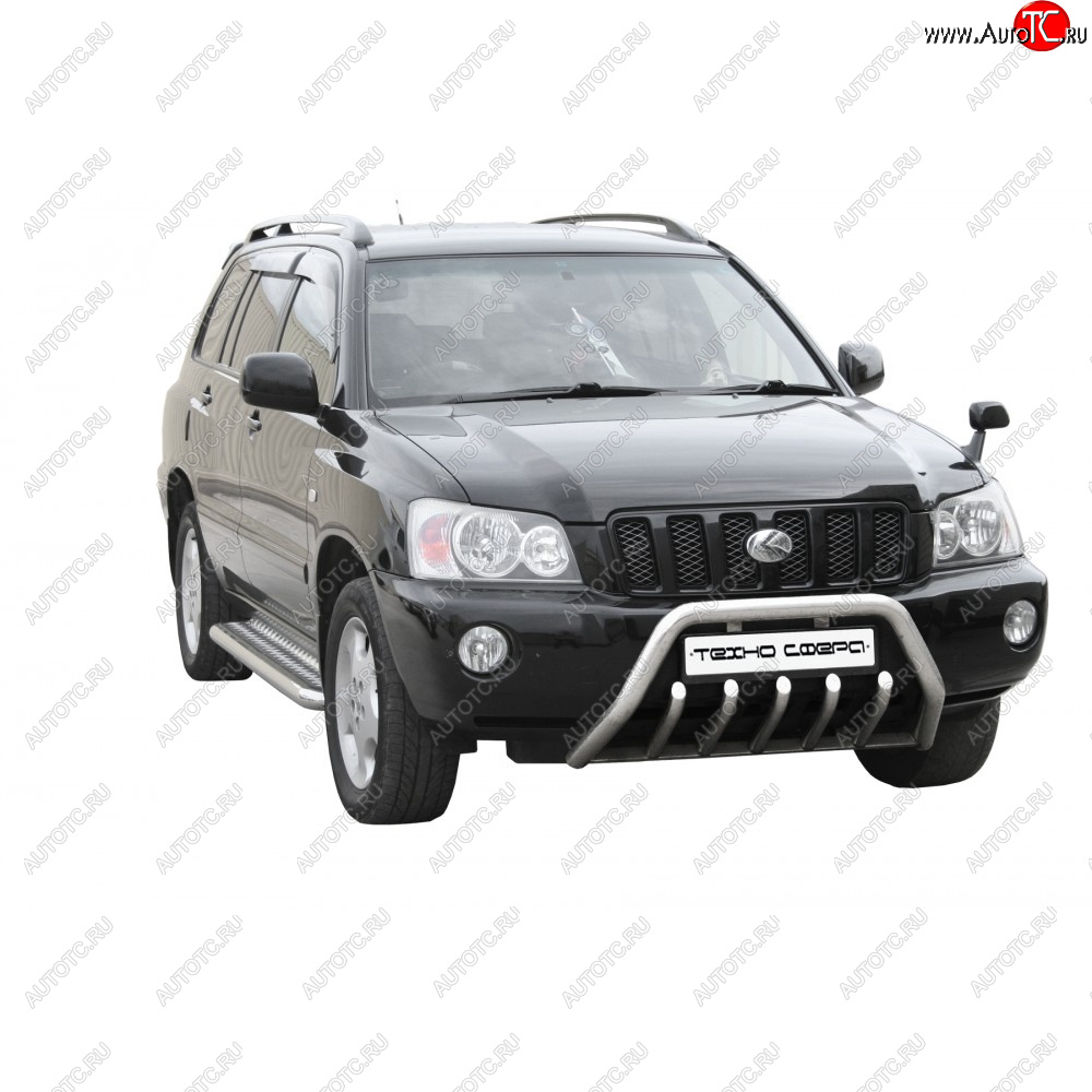 30 999 р. Защита порогов труба с проступью нержавейка d76, Техно сфера  Toyota Kluger  XU20 (2000-2003) дорестайлинг (Нержавейка)  с доставкой в г. Кемерово