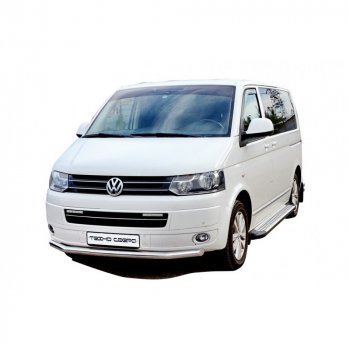 ПОРОГИ «БУМЕР» АЛЮМИНИЕВЫЕ С РЕЗИНКОЙ Volkswagen TRANSPORTER T5   Копируемое: Пороги бумер алюминиевые с резинкой, Техно Сфера Volkswagen Transporter  T5 (2003-2015) дорестайлинг, рестайлинг