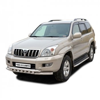 Защита порогов труба декор с полимерным покрытием d51, Техно Сфера Toyota Land Cruiser Prado  J120 (2002-2009)