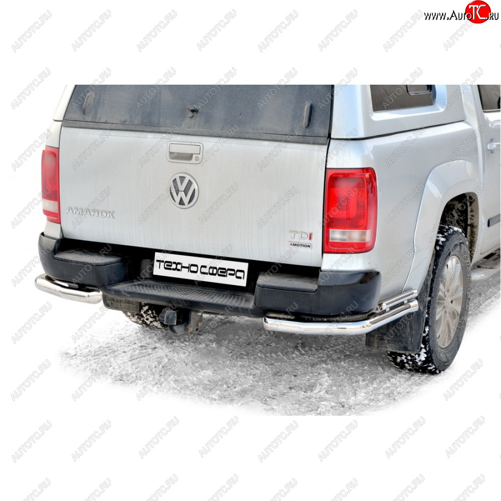 10 899 р. Защита заднего бампера d63.5 (уголки двойные), Техно Сфера  Volkswagen Amarok (2009-2022) дорестайлинг, рестайлинг  с доставкой в г. Кемерово