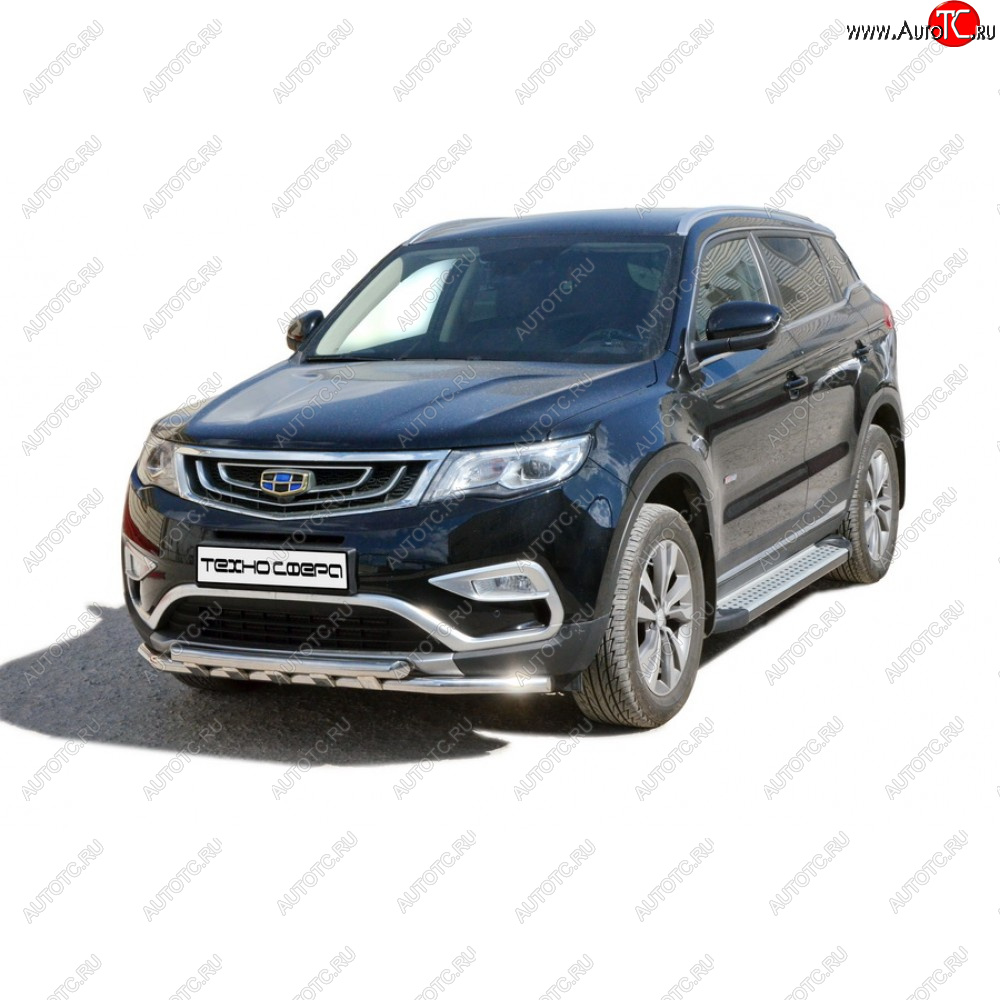 28 899 р. Защита передатруба двойная нержавейка d51, Техно Сфера  Geely Atlas  NL3 (2016-2022) (Нержавейка)  с доставкой в г. Кемерово