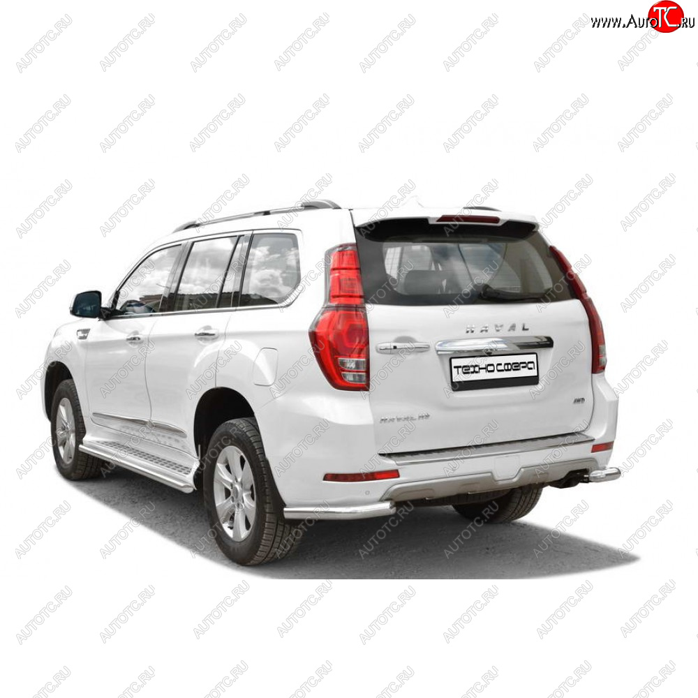 26 899 р. Защита заднего бампера нержавейка (уголки) d63.5, Техно Сфера  Haval H9 (2015-2021) дорестайлинг, 1-ый рестайлинг, 2-ой рестайлинг (Крашенная)  с доставкой в г. Кемерово