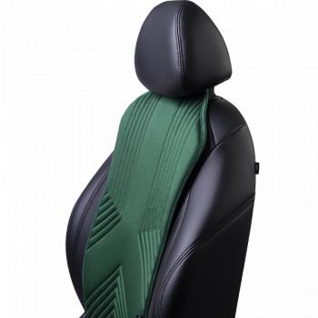 2 579 р. Накидка на сиденье (1 место Афины) ЛЮКС ст ВАН ВЭЙ Lord Autofashion   (зеленый, строчка темно-зеленая)  с доставкой в г. Кемерово. Увеличить фотографию 7