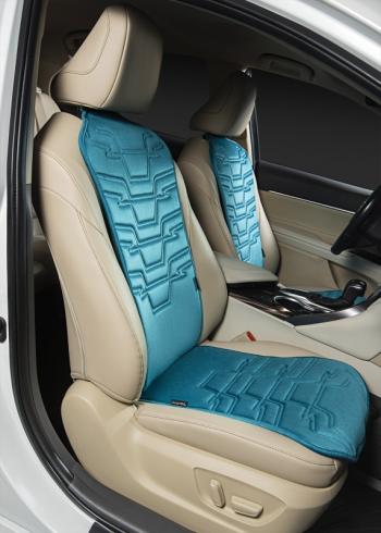 2 579 р. Накидка на сиденье (1 место Афины) ЛЮКС ст ФОРТ Lord Autofashion   (бирюзовый, строчка темно-бирюзовая)  с доставкой в г. Кемерово. Увеличить фотографию 3