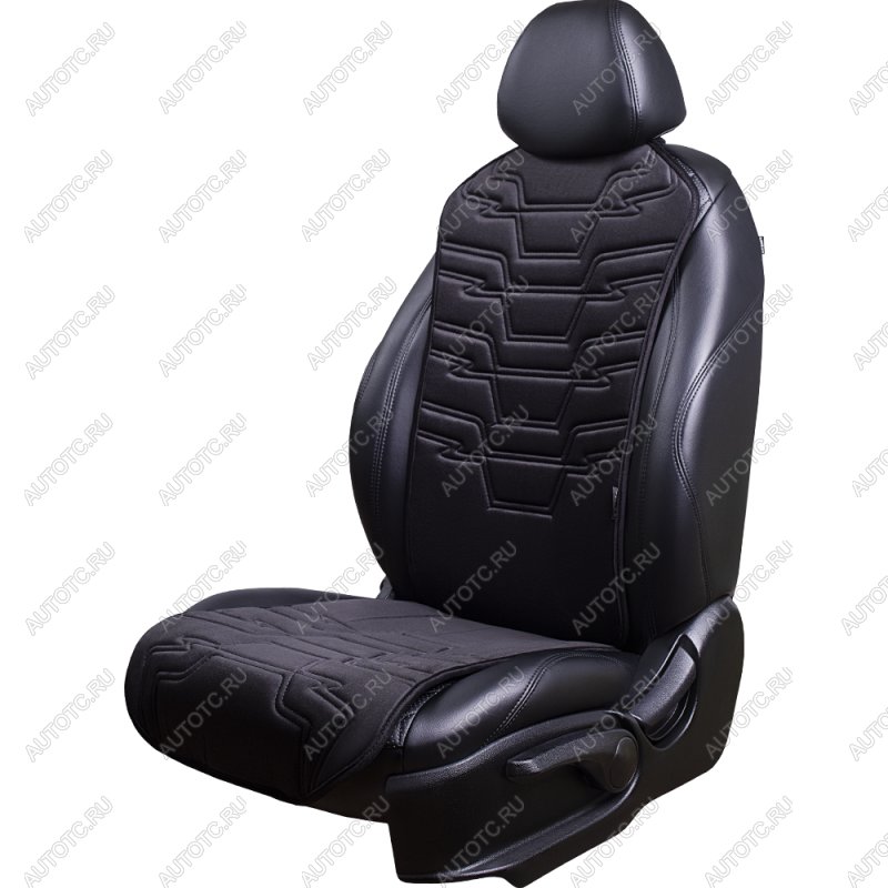 2 579 р. Накидка на сиденье (1 место Афины) ЛЮКС ст ФОРТ Lord Autofashion   (черный, строчка черная)  с доставкой в г. Кемерово