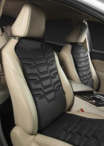 2 579 р. Накидка на сиденье (1 место Афины) ЛЮКС ст ФОРТ Lord Autofashion   (черный, строчка черная)  с доставкой в г. Кемерово. Увеличить фотографию 4