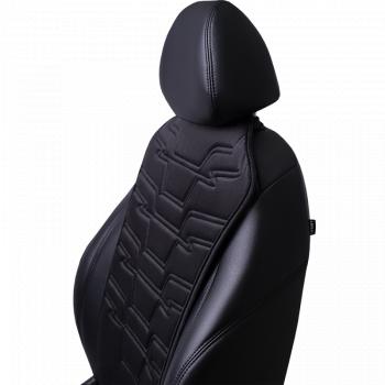 2 579 р. Накидка на сиденье (1 место Афины) ЛЮКС ст ФОРТ Lord Autofashion   (черный, строчка черная)  с доставкой в г. Кемерово. Увеличить фотографию 8