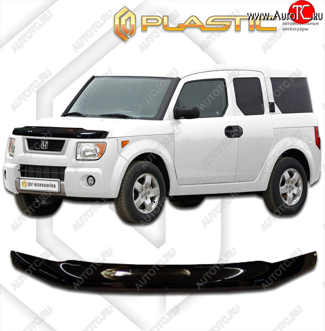 1 999 р. Дефлектор капота CA-Plastic Honda Element 1 YH дорестайлинг (2003-2006) (classic черный, без надписи)  с доставкой в г. Кемерово