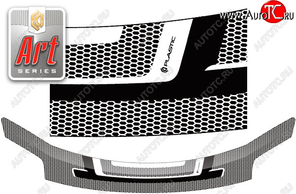 2 479 р. Дефлектор капота CA-Plastic  Toyota Sienta Dice (2011-2015) хэтчбек 5 дв. (серия ART белая)  с доставкой в г. Кемерово