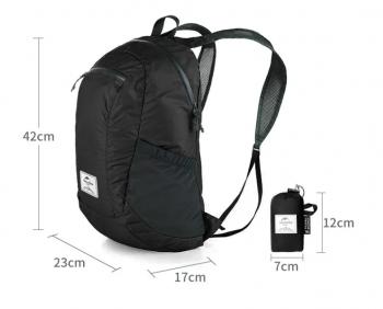 1 699 р. Рюкзак Naturehike 18L, черный  nh17a012-b-b  с доставкой в г. Кемерово. Увеличить фотографию 2