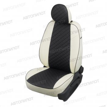 8 499 р. Чехлы сидений Ромб (экокожа) Автопилот  Chery Tiggo 7 - Tiggo 7 Pro Max  T1E (белый/черный)  с доставкой в г. Кемерово. Увеличить фотографию 2