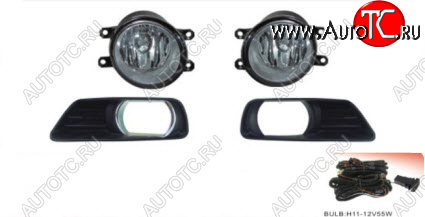 4 649 р. Комплект противотуманных фар (с проводкой, рамкой) BodyParts Toyota Camry XV40 дорестайлинг (2006-2008)  с доставкой в г. Кемерово