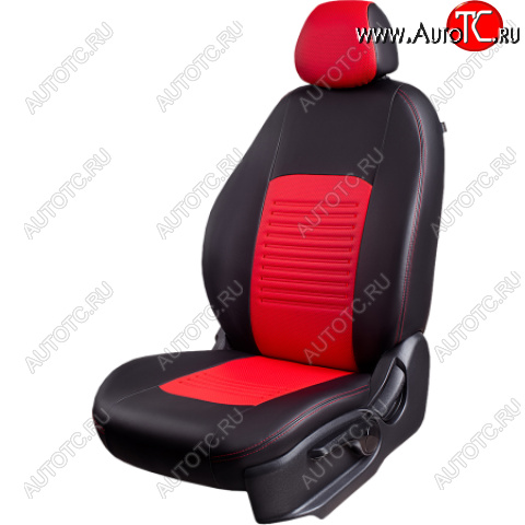 9 899 р. Комплект чехлов для сидений (РЗСиС 50/50, 2П Илана+Орегон) ТУРИН Lord Autofashion  Chery Tiggo T11 (2005-2013) дорестайлинг (черный, вставка красная, строчка красная)  с доставкой в г. Кемерово
