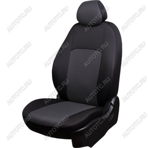 5 999 р. Комплект чехлов для сидений (РЗСиС 40/60 ЗГ Жаккард) Дублин Lord Autofashion Chevrolet Spark M300 дорестайлинг (2010-2015) (черный, вставка Сеул серая)  с доставкой в г. Кемерово