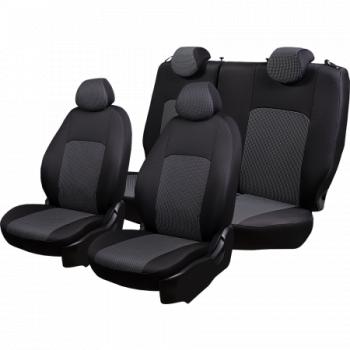 5 999 р. Комплект чехлов для сидений (РЗСиС 40/60 ЗГ Жаккард) Дублин Lord Autofashion Chevrolet Spark M300 дорестайлинг (2010-2015) (черный, вставка Сеул серая)  с доставкой в г. Кемерово. Увеличить фотографию 3