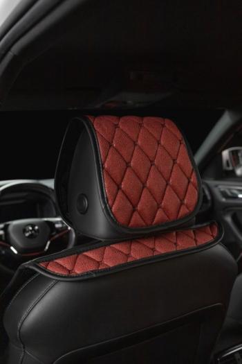 4 199 р. Накидка на сиденье (5 мест Каир) ТЕЙЛОР ст БАЙРОН Lord Autofashion   (красный, строчка черная)  с доставкой в г. Кемерово. Увеличить фотографию 9