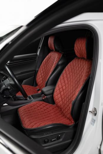 4 199 р. Накидка на сиденье (5 мест Каир) ТЕЙЛОР ст БАЙРОН Lord Autofashion   (красный, строчка черная)  с доставкой в г. Кемерово. Увеличить фотографию 10