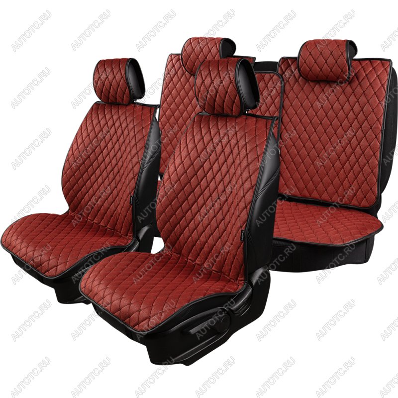 4 199 р. Накидка на сиденье (5 мест Каир) ТЕЙЛОР ст БАЙРОН Lord Autofashion   (красный, строчка черная)  с доставкой в г. Кемерово