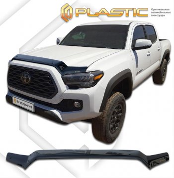 1 999 р. Дефлектор капота CA-Plastic  Toyota Tacoma  N300 (2016-2023) PickUp DoubleCab дорестайлинг, PickUp DoubleCab рестайлинг (Classic черный)  с доставкой в г. Кемерово. Увеличить фотографию 1