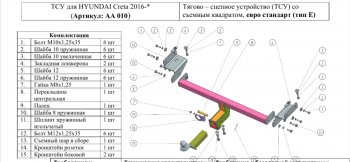 9 399 р. Фаркоп (шар E) Авто-Арсенал Hyundai Creta GS рестайлинг (2019-2021)  с доставкой в г. Кемерово. Увеличить фотографию 8