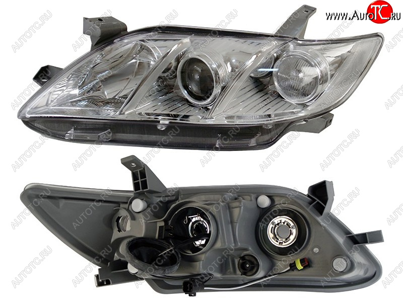 11 199 р. Фара левая (белый габарит, под электрокорректор, Евросвет) TYC  Toyota Camry  XV40 (2006-2008) дорестайлинг  с доставкой в г. Кемерово