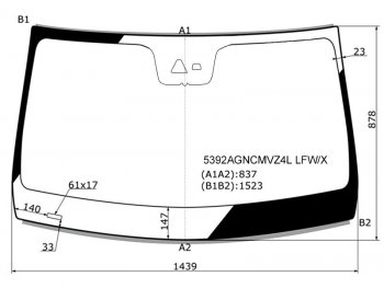 10 799 р. Стекло лобовое (Камера Датчик дождя Молдинг) Mercedes-Benz E-Class 20-23 XYG 5392AGNCMVZ4L LFW/X  с доставкой в г. Кемерово. Увеличить фотографию 2