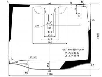 Стекло лобовое (Датчик дождя Молдинг) Opel Zafira 05-14 FUYAO 6307AGNBLMVW1R
