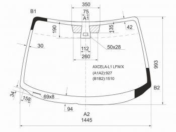 9 949 р. Стекло лобовое (Датчик дождя) Mazda 3 03-09 XYG AXCELA-L1 LFW/X  с доставкой в г. Кемерово. Увеличить фотографию 1