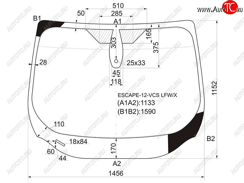 9 999 р. Стекло лобовое (Датчик дождя) Ford Kuga 13-19  Escape 12-19 XYG ESCAPE-12-VCS LFW/X  с доставкой в г. Кемерово