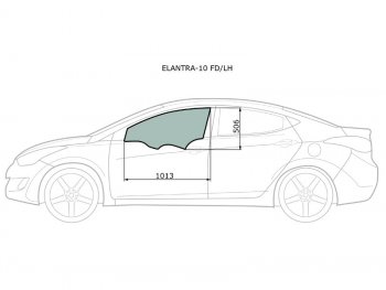 2 599 р. Стекло боковое опускное (Спереди Слева Цвет зеленый) Hyundai Elantra 10-16  Avante 10-15 XYG ELANTRA-10 FD/LH  с доставкой в г. Кемерово. Увеличить фотографию 1