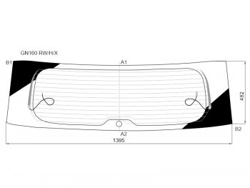 Стекло заднее (Цвет зеленый Обогрев) Toyota Fortuner 15-20 XYG GN160 RW/H/X
