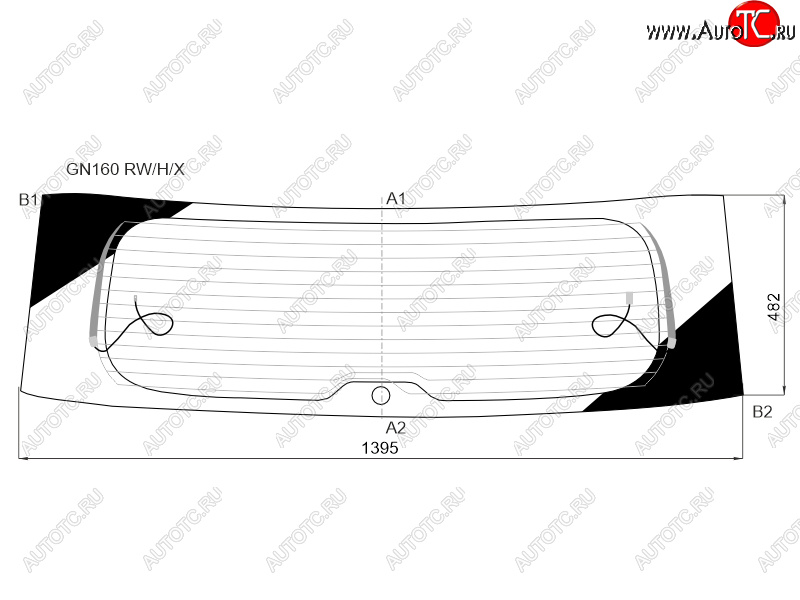 10 999 р. Стекло заднее (Цвет зеленый Обогрев) Toyota Fortuner 15-20 XYG GN160 RW/H/X  с доставкой в г. Кемерово